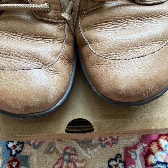 Born SOTO Brown Leather Suede Casual Quilted Lace up Sneakers Shoes - Picture 12 of 14